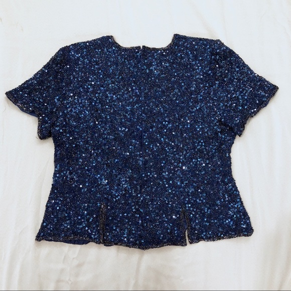 🔻Vintage SCALA Art Deco Beaded Sequin Top - Picture 3 of 5